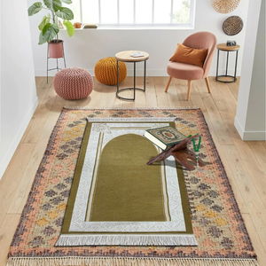 سجادة صلاة تقوي مخمل باك كومفورت، سمك 2.5 سم، 120 × 80 × 2.5 سم - زيتوني product image