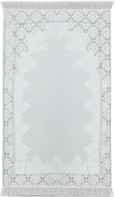 Back Comfort Pearl Velvet Prayer Mat, 2.5 cm Thickness, 120 x 80 x 2.5 - Off White product image 2
