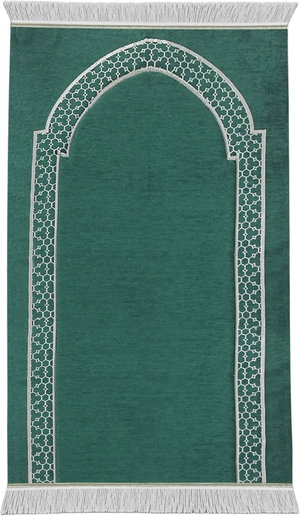 سجادة صلاة الهدي مخمل باك كومفورت، سمك 2.5 سم، 120 × 80 × 2.5 سم - اخضر product image 2
