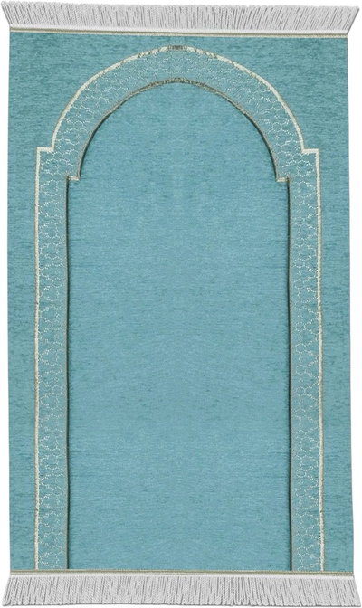 Back Comfort Al-Huda Prayer Mat, Velvet, 2.5 cm Thickness, 120 x 80 x 2.5 - Light Green product image 2