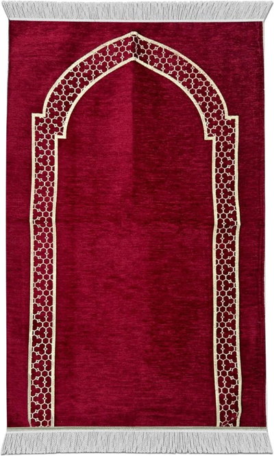 Back Comfort Al-Huda Prayer Mat, Velvet, 2.5 cm Thickness, 120 x 80 x 2.5 - Burgundy product image 2
