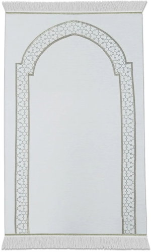 Back Comfort Al-Huda Prayer Mat, Velvet, 2.5 cm Thickness, 120 x 80 x 2.5 - Off White product image 2