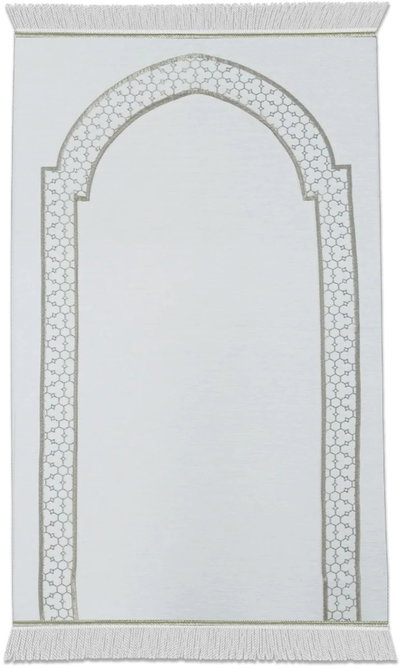 Back Comfort Al-Huda Prayer Mat, Velvet, 2.5 cm Thickness, 120 x 80 x 2.5 - Off White product image 2