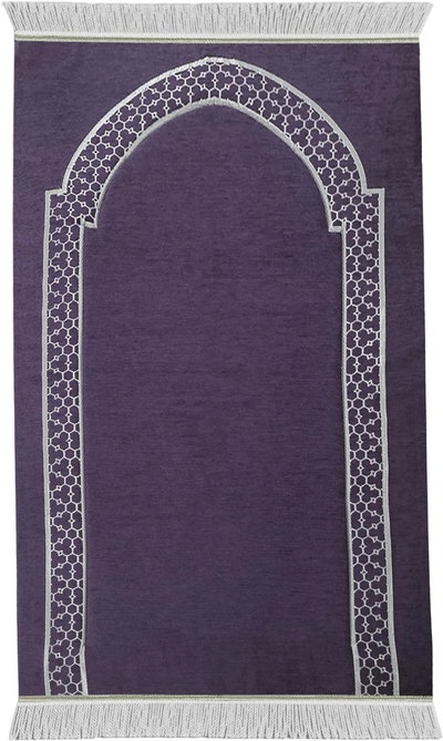 Back Comfort Al-Huda Prayer Mat, Velvet, 2.5 cm Thickness, 120 x 80 x 2.5 - Purple product image 2