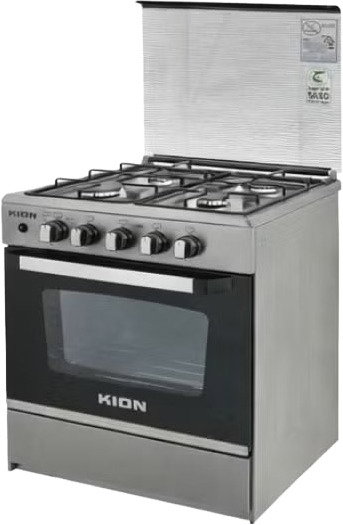 فرن غاز ستانلس ستيل كيون، 55×55 سم، 4 شعلات، KFS555B-1 - فضي product image 2