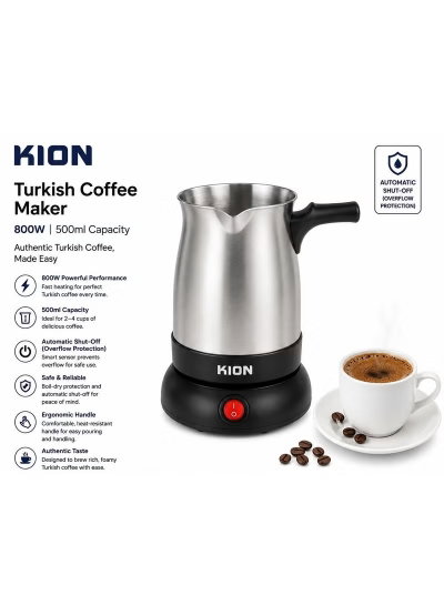 صانعة قهوة ستانلس ستيل كيون، 800 واط، 500 مل، KHD/508 - فضي اسود product image 8