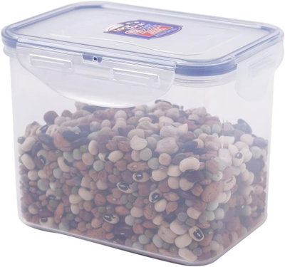 Silicone food container, 1.5L, rectangular, with a transparent blue lid. product image 4