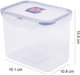 Silicone food container, 1.5L, rectangular, with a transparent blue lid. product image 2