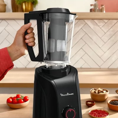 خلاط ومطحنة جريند ماكس مولينكس، 550 واط، ثلاث أوعية، ثلاث سرعات، LM701827/10A - أسود احمر product image 8