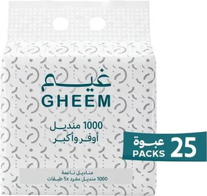 بكج مناديل معلقة غيم، 25 عبوة 1000 منديل، 5 طبقات product image