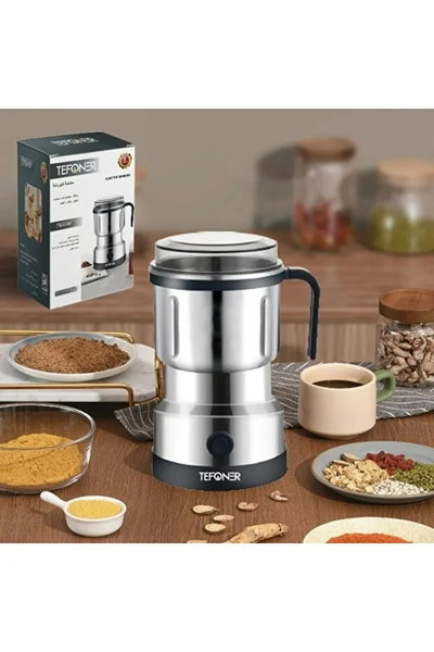 مطحنة كهربائية متعددة الاستخدامات تيفونير، 600 واط، 800 جرام، TE-C008 - فضي اسود product image 3