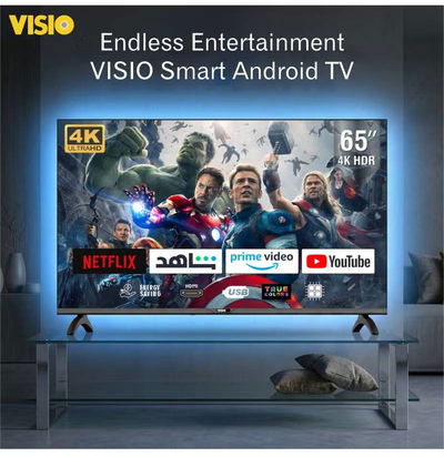 تلفزيون سمارت بدون اطار فيسيو، 65 بوصة، 4K UHD، شاشة LED، اندرويد 14، 2 منفذ USB، 3 منافذ HDMI، ريموت كنترول، حامل جداري، 65VSSU3 - اسود product image 3