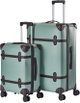 طقم شنط سفر جلد صناعي ليمرا، 2 مقاس، 4 عجلات، GL-9902 - اخضر فاتح product image 1