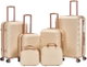طقم شنط سفر ABS ليمرا، 6 مقاسات، 4 عجلات، WM-223 - بيج ذهبي product image 1