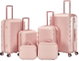 طقم شنط سفر ABS ليمرا، 6 مقاسات، 4 عجلات، WM-225 - زهري product image 1