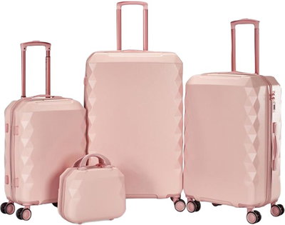طقم شنط سفر ABS ليمرا، 4 مقاسات، 4 عجلات، WM-230 - زهري product image 1