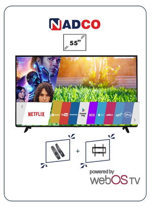 Nadco NC-55T4K 55-inch Frameless Smart TV, 4K UHD, 3 HDMI Ports, 4 USB Ports, Remote Control - Black product image 2