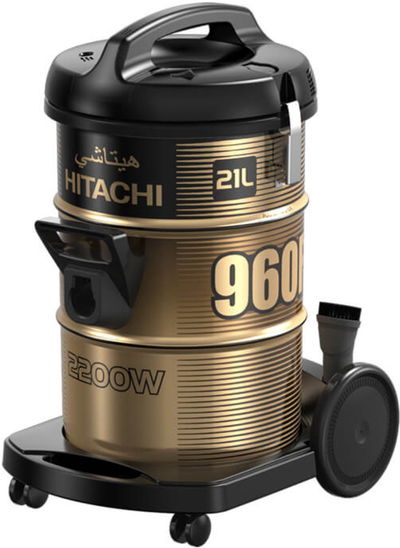 مكنسة برميل هياتاشي، 2200 واط، 21 لتر، CV-960F SS220 BK - اسود ذهبي product image 2