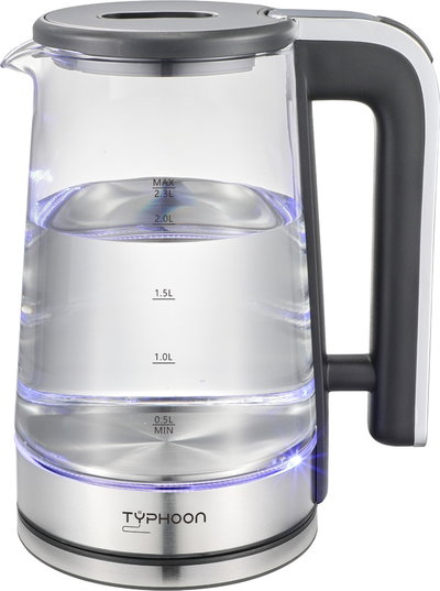 غلاية كهربائية تايفون، 2200 واط، 2.3 لتر، TY-01-007 - شفاف فضي product image 1