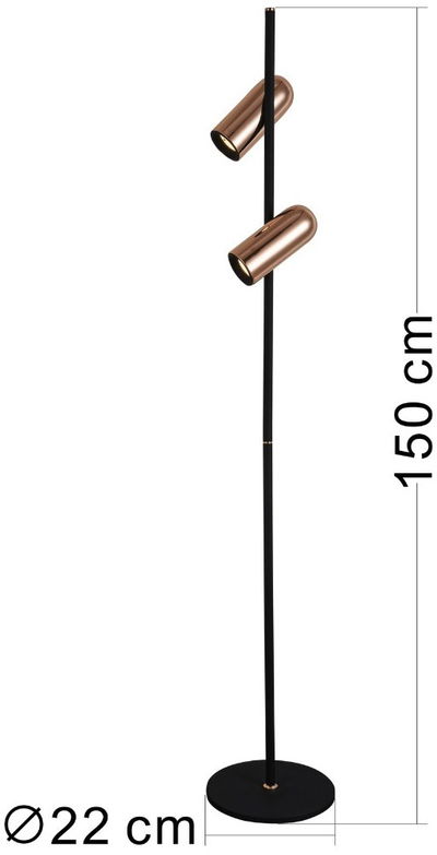 Mishkati Modern aluminum iron floor lamp, 6 watts, 50 x 22 cm - black and gold product image 3