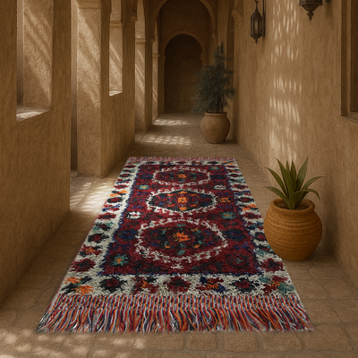 Alkaffary Bedouin rug, traditional design, 1x4 meters - multi color product image 1