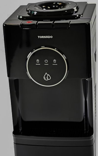Tornado  TWD-L3T1RE-B Water Dispenser, 5 Liters, 850 Watts, Top Loading, Bottom Refrigerator, Hot & Cold, 3 Taps - Black product image 4