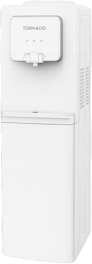 Tornado TWD-L3T3RK-W Water Dispenser, 5 Liters, 580 Watts, Top Loading, Bottom Cabinet, Hot & Cold, 3 Taps - White product image 1