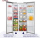 ثلاجة نوفروست ارورا، 612 لتر، 21.6 قدم، 2 باب، شاشة LED، انفرتر، AR-840SNFT - فضي product image 2