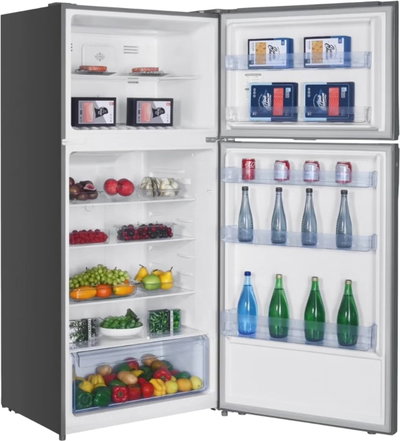 ثلاجة ديفروست جنرال لاينز، 490 لتر، 16.9 قدم، فريزر علوي، GLR490NF - فضي product image 2