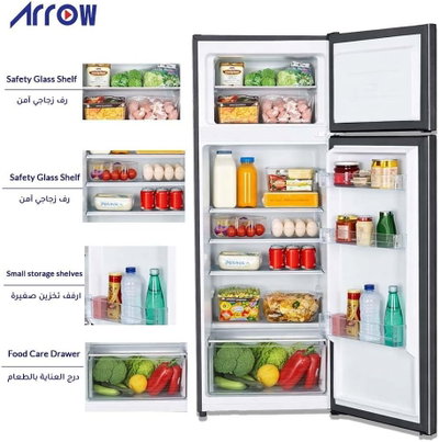 ثلاجة ديفروست ارو، 304 لتر، 11 قدم، فريزر علوي، RO2-490L-S - فضي product image 3