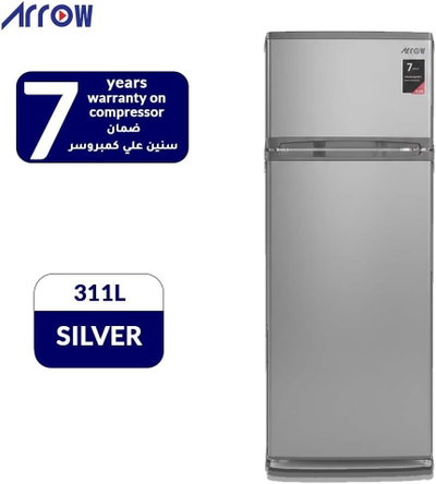 ثلاجة ديفروست ارو، 304 لتر، 11 قدم، فريزر علوي، RO2-490L-S - فضي product image 5