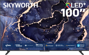 تلفزيون سمارت بدون اطار سكاي وورث، 100 بوصة، 4K UHD، شاشة QLED Plus، نظام جوجل، ريموت كنترول، 100Q7800H - اسود product image