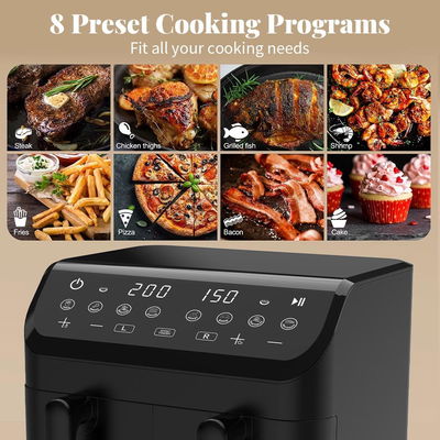 Winning Star 2×1 Double Air Fryer ST-9692, 1800-2000W, 9L, Digital Display - Black product image 4