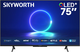 تلفزيون سمارت بدون اطار سكاي وورث، 75 بوصة، 4K UHD، شاشة QLED، نظام جوجل، ريموت كنترول، 75Q6800H - اسود product image 1