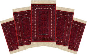 مجموعة سجادة صلاة السدو سجادتي، 5 قطع، سماكة 4 مل، 70×110 سم، P-SD-5-V5 - احمر product image