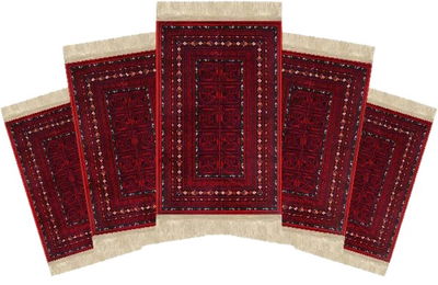 مجموعة سجادة صلاة السدو سجادتي، 5 قطع، سماكة 4 مل، 70×110 سم، P-SD-5-V5 - احمر product image 1