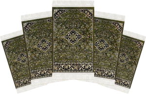 مجموعة سجادة صلاة الروضة سجادتي، 5 قطع، سماكة 4 مل، 70×110 سم، P-RO-5-02-V5 - اخضر product image