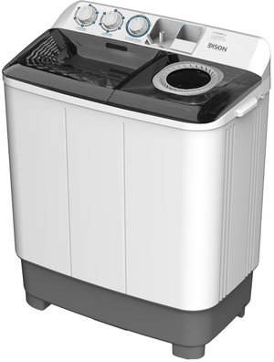 غسالة ملابس إديسون، 8 كجم، حوضين، 3 برامج غسيل - ابيض رمادي product image