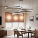 Meshkati modern Chandelier, 3 circular rings, 75 Watt, 3000 Kelvin, acrylic aluminum - black product image 1