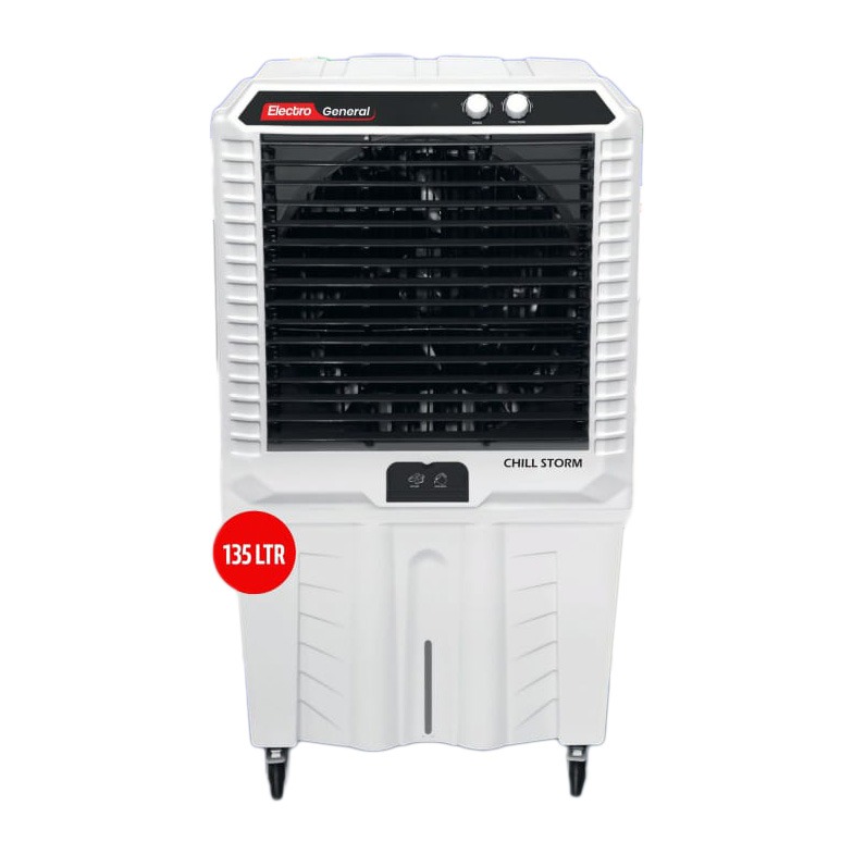 Electro General TDC-IN135L Desert Cooler, 135 Liters, 195 Watts, 3 Air Speeds, 4 Wheels for Easy Mobility, Ice Cooling - White product image