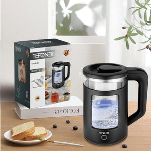 Tefoner TE-KE005 Electric Kettle, 1500W, 2L - Black Clear product image 2