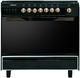 Raslan 9905RM-N Stainless Steel Gas Oven, 5 Burners, 90x60 cm, Self Ignition - Black product image 1