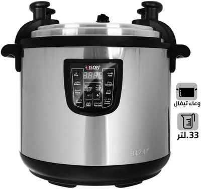 Edison Electric Pressure Pot, Tefal Inner Pot, 2700 watt, 33L, 8 Cooking Functions, GTD35-350 - Silver Black product image 1