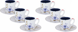 طقم فناجين قهوة مع صحون بورسلان السيف غاليري، 12 قطع - ابيض product image