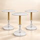 Metal and marble side table set, 3 pieces, 57x35 cm - white and gold product image 1