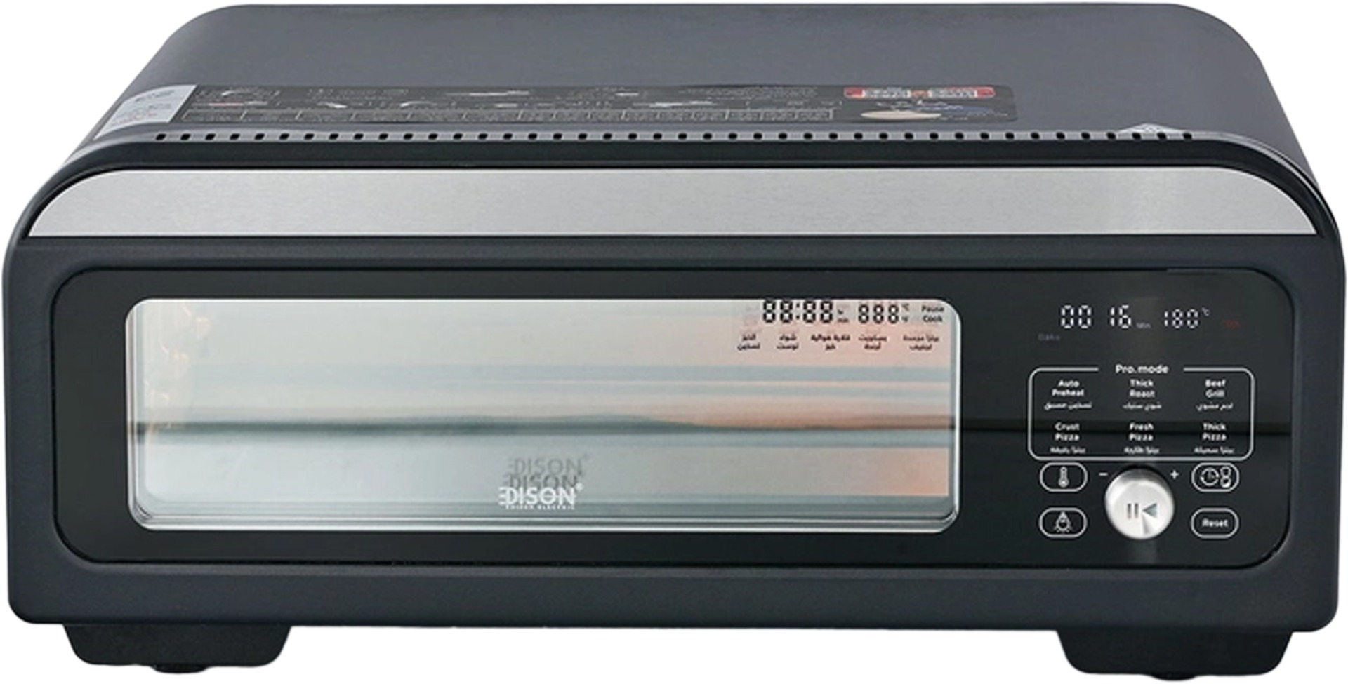 فرن بيتزا و قلاية إديسون، 18 لتر، 10 وظيفة، 2000 واط - أسود product image 6