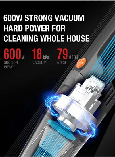 مكنسة كهربائية عمودية إلكترو جنرال، بقوة 600 واط، 0.6 لتر، VCS-600B - أبيض product image 5