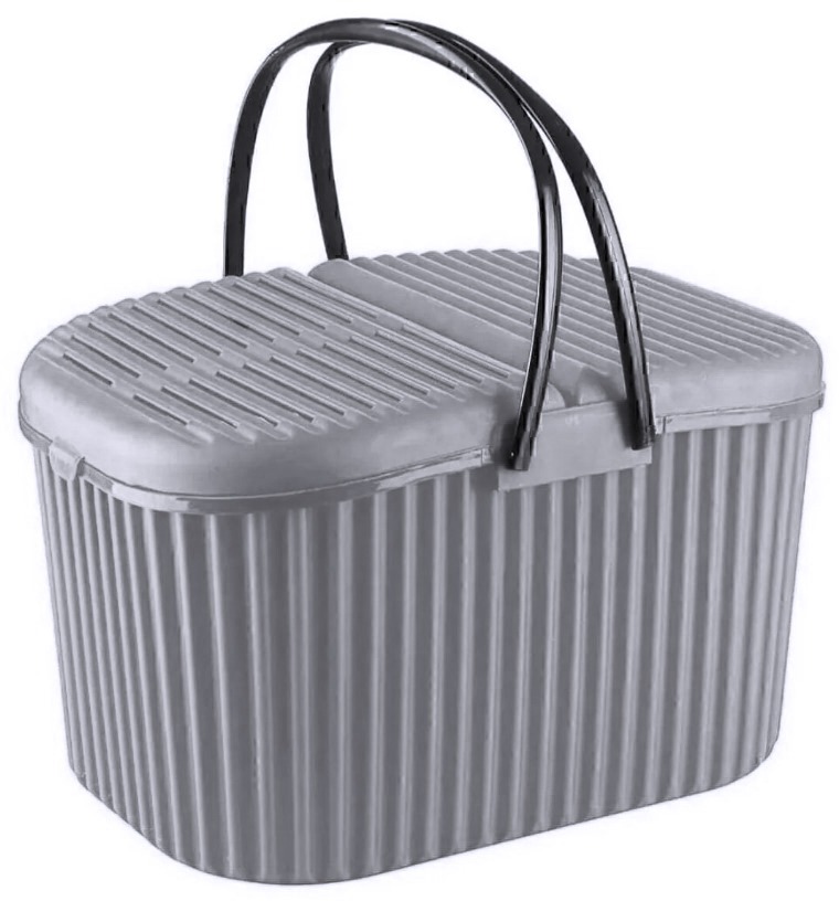 صندوق بغطاء بلاستيك بروف،46×33×28 سم، مستطيل - رمادي اسود product image 1