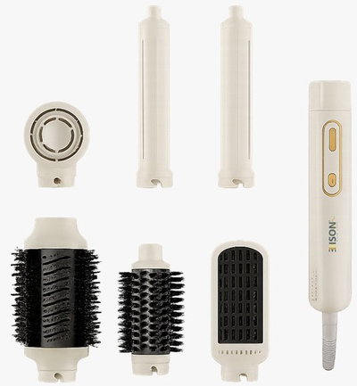 مصفف ومجفف شعر إديسون، 1300 واط، زر تحكم في السرعة والحرارة، KF-F6 - كريمي ذهبي product image 1