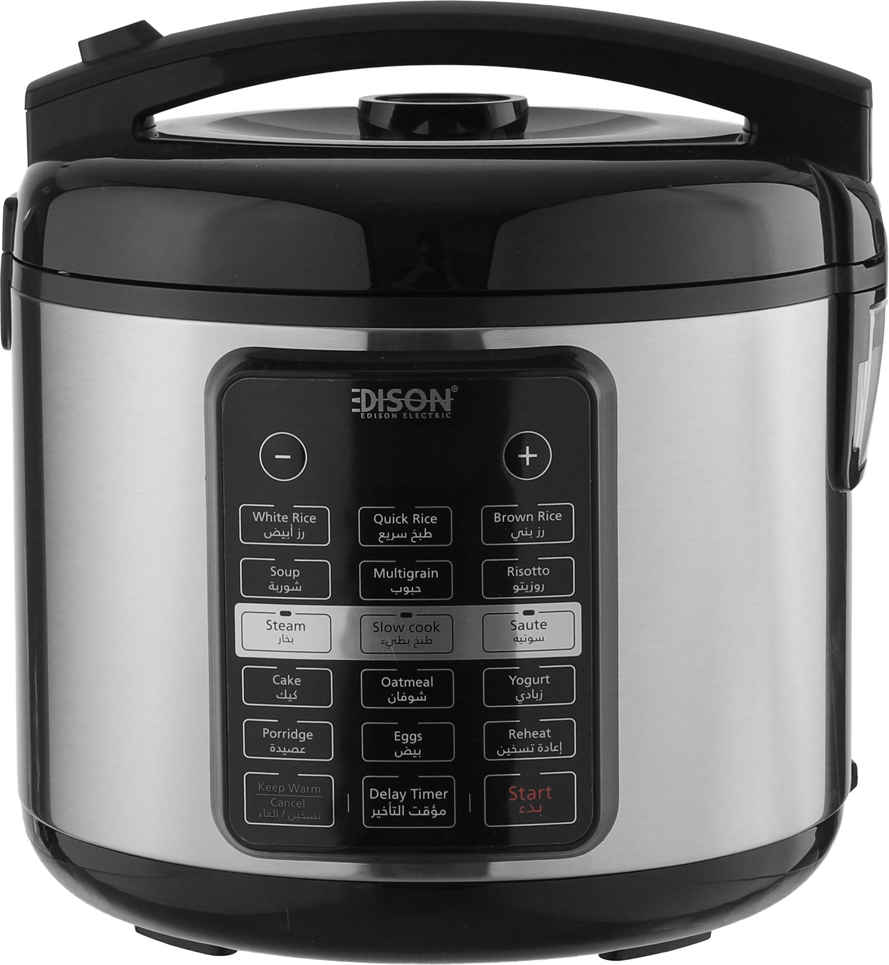 Edison TF50A-ZT01E Rice Cooker, 860W, 5L, 17 Functions - Black Silver